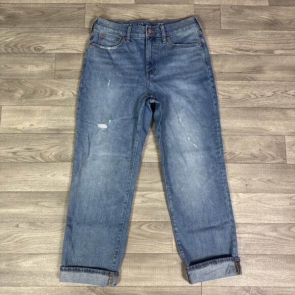 J. Crew Classic Straight Leg High Rise Medium Wash Jeans sz 27 - Picture 2 of 7